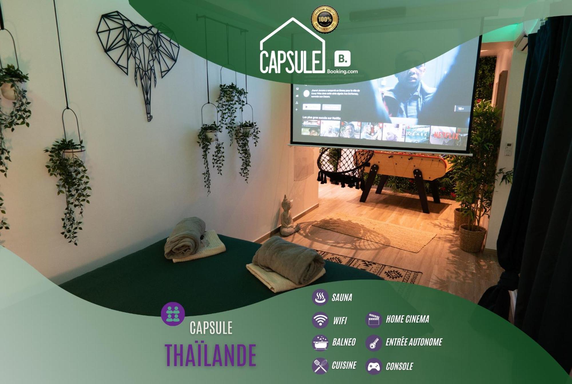 Capsule Thailande I Sauna I Balnéo I Console I jeux en bois I Cinéma I cour intérieure Trith-Saint-Leger Esterno foto